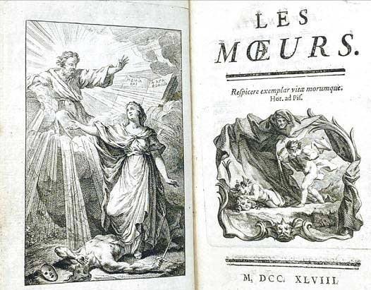 Les Moeurs [with] Arrest de la Cour du Parlement [with] Les Moeurs Appreciees, ou, lettre ecrite a un bel esprit du Marais, a l'occasion de cet ouvrage