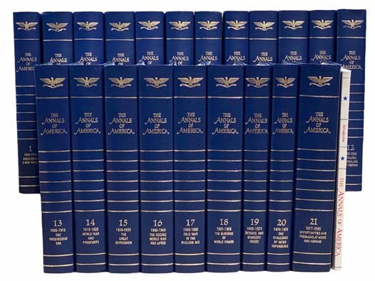 Annals of America 22 Volume Set: Introduction; Discovering a New World; Resistance and Revolution; Organizing the New Nation; Domestic Expansion and Foreign Entanglement; Steps Toward Equalitarianism; Challenge of a Continent; Manifest Destiny; Reconstru…