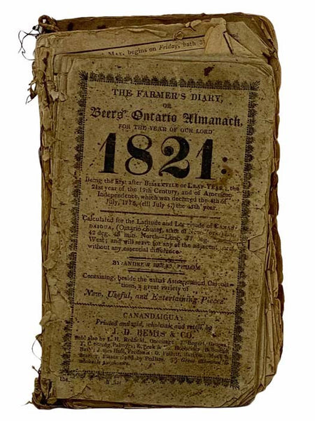 The Farmer's Diary, or Beer's Ontario Almanck, for the Year of Our Lord 1821 [New York]