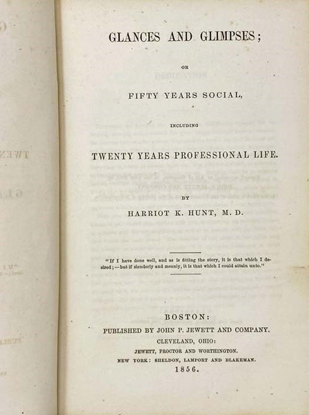 Glances and Glimpses; or, Fifty Years Social, Including Twenty Years Professional Life.