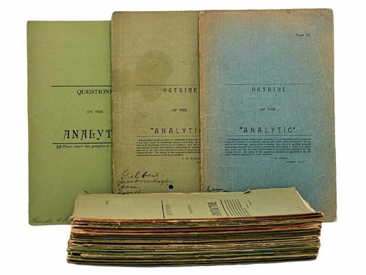 Amherst Papers in Philosophy: A Collection of 29 Pamphlets in Printed Wrappers: Questions on the Analytic.; Outline of the "Analytic". (Part II.); Outline of the "Analytic". (Part III.); Discussions by the Metaphysical Society.; Printed as Private Manusc…