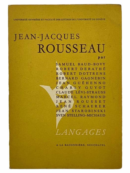 Jean-Jacques Rousseau (Universite Ouvriere et Faculte des Lettres de l'Universite de Geneve) (Langages)
