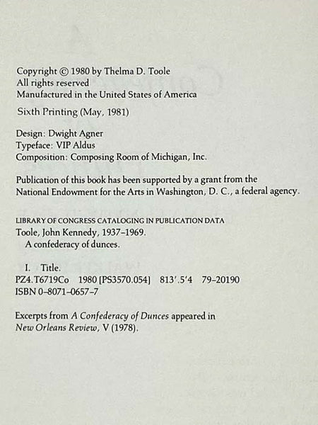 A Confederacy of Dunces