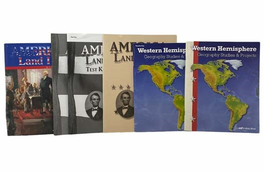 America, Land I Love 6-Volume Classroom Set: 8th Grade History/Geography Curriculum (America, Land I Love Textbook; Tests; Test Key; Answer Key to Text Questions; Western Hemisphere: Geography Studies & Projects; Western Hemisphere: Geography Studies & P…