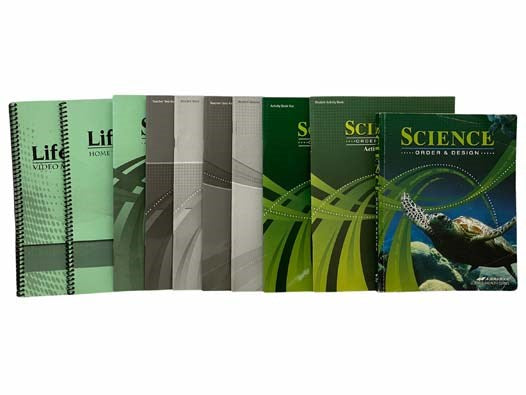 Science: Order & Design - Abeka 7th Grade Science Curriculum 10-Volume Set (Science: Order & Design Textbook; Activity Book; Activity Book Key; Quizzes; Quiz Key; Tests; Test Key; Answer Key; Life Science Home Teacher Materials; Life Science Video Manual)