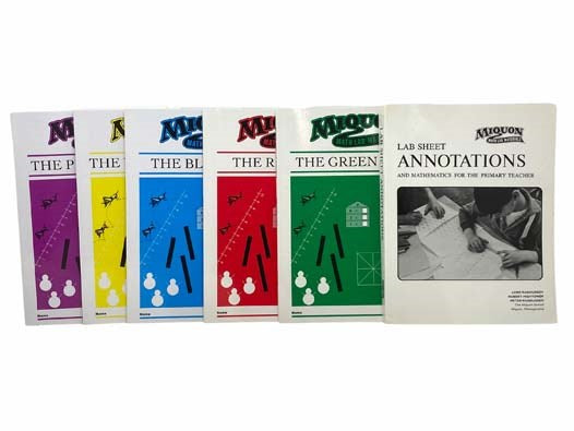 Miquon Math Lab 6-Volume Set (Lab Sheet Annotations; Green Book; Red Book; Blue Book; Yellow Book; Purple Book)