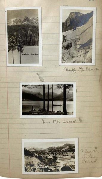 School Scrapbook (1921) and Manuscript Journal of Colorado Trip by Edna Wall (1920) with Original Photographs and Ephemera