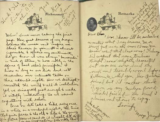 School Scrapbook (1921) and Manuscript Journal of Colorado Trip by Edna Wall (1920) with Original Photographs and Ephemera