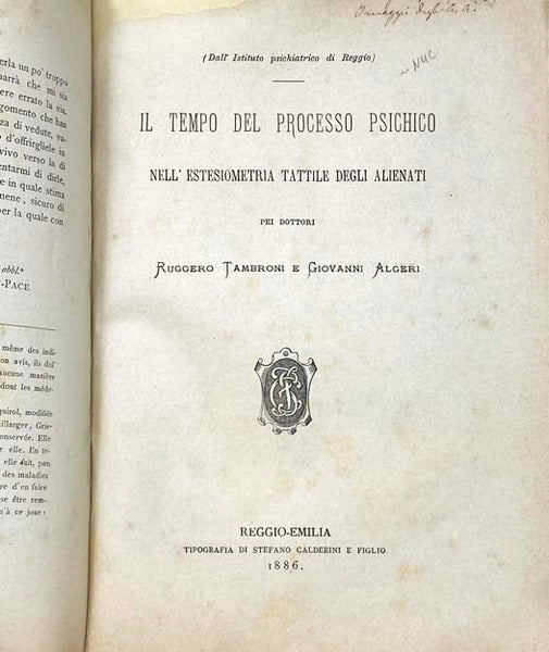 Bound Volume of 11 Italian Medical Pamphlets and Offprints, with Emphasis on Experimental Physiology, 1878-86: Le Cortecce di China Nella Farmacia Fino ad Oggi e la Ragione della Preparazione dell'Eclemma Chinacea...; Gli Ospedali e il Darwinismo; Analis…