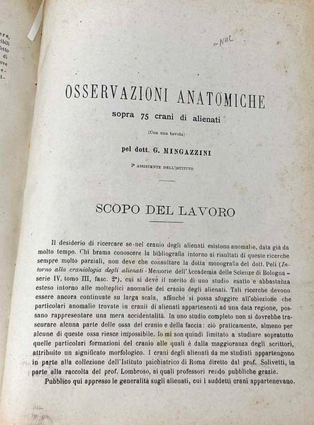 Bound Volume of 11 Italian Medical Pamphlets and Offprints, with Emphasis on Experimental Physiology, 1878-86: Le Cortecce di China Nella Farmacia Fino ad Oggi e la Ragione della Preparazione dell'Eclemma Chinacea...; Gli Ospedali e il Darwinismo; Analis…
