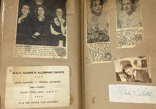 1930s and '40s Nurse's Scrapbook with Photographs, News Clippings, and Ephemera Related to Massachusetts General Hospital