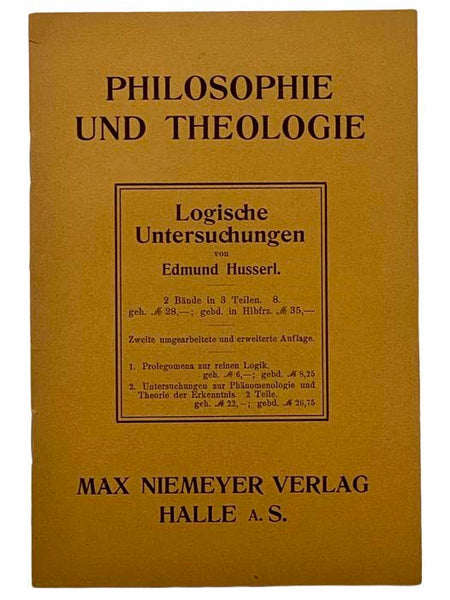 Philosophie und Theologie: Logische Untersuchungen [Philosophy and Theology: Logical Investigations] [GERMAN TEXT]