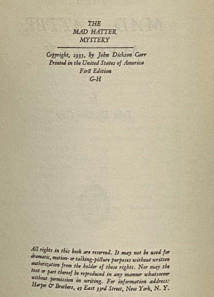 The Mad Hatter Mystery: Another Dr. Fell Mystery