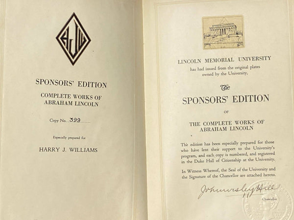 The Complete Works of Abraham Lincoln, in Twelve Volumes (Sponsors Edition)