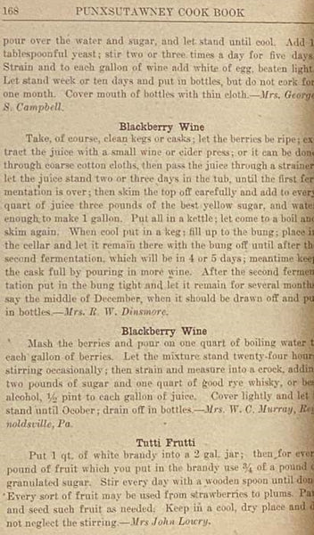 The Punxsutawney Cook Book of Tested Recipes [Cookbook]