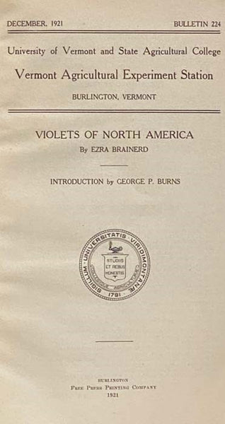 Violets of North America [with] Some Natural Violet Hybrids of North America
