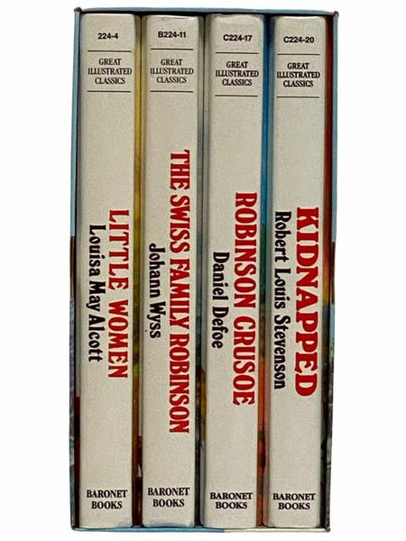 The Great Illustrated Classics 4 Volume Box Set: Little Women; The Swiss Family Robinson; Robinson Crusoe; Kidnapped