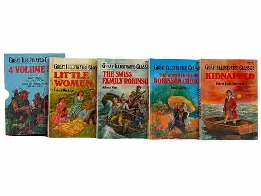 The Great Illustrated Classics 4 Volume Box Set: Little Women; The Swiss Family Robinson; Robinson Crusoe; Kidnapped