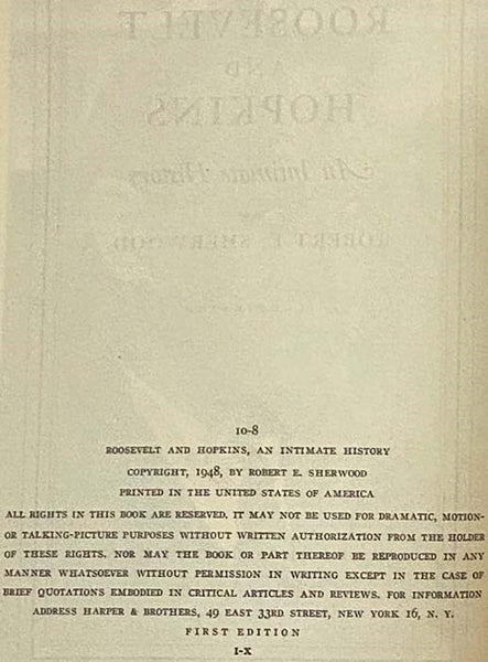 Roosevelt and Hopkins: An Intimate History, Illustrated