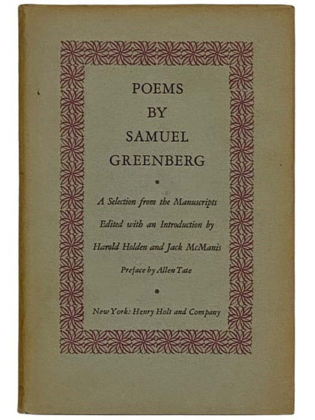 Poems by Samuel Greenberg: A Selection from the Manuscripts