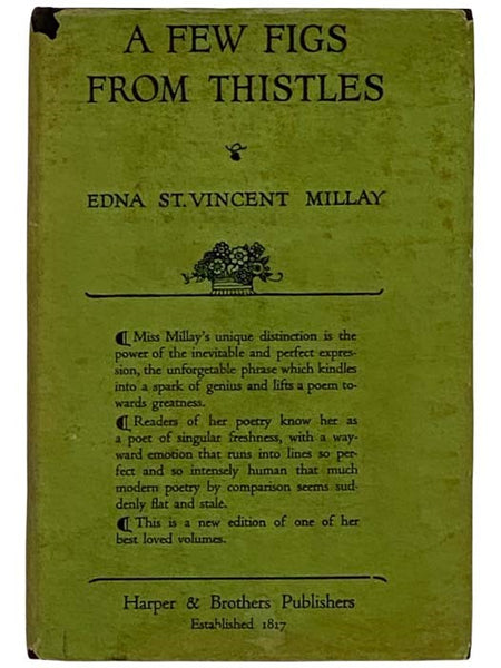 A Few Figs from Thistles: Poems and Sonnets
