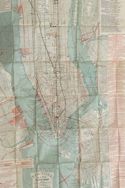 Edsall's 1879 New York City Guide Map for Pocket Use