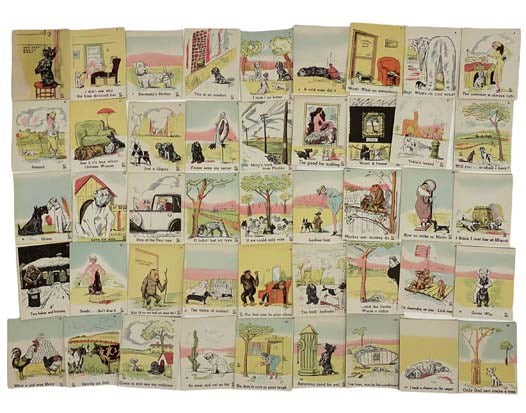 Set of 45 Miniature Zito Dog Cards Printed by Wohlfahrt