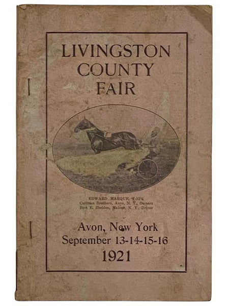 Livingston County Fair, Avon, New York, September 13-14-15-16, 1921