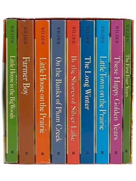 The Complete Set of Laura Ingalls Wilder's Little House Books, in Nine Volumes: Little House in the Big Woods; Farmer Boy; Little House on the Prairie; On the Banks of Plum Creek; By the Shores of Silver Lake; The Long Winter; Little Town on the Prairie;…