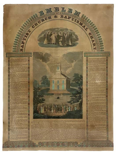 Emblem Baptist Church & Baptismal Chart, 1836, Single Sheet