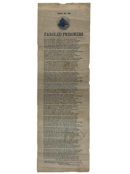 Lines for the Paroled Prisoners, Camp Parole, Annapolis, M.D., February 15th, 1865, Single Sheet