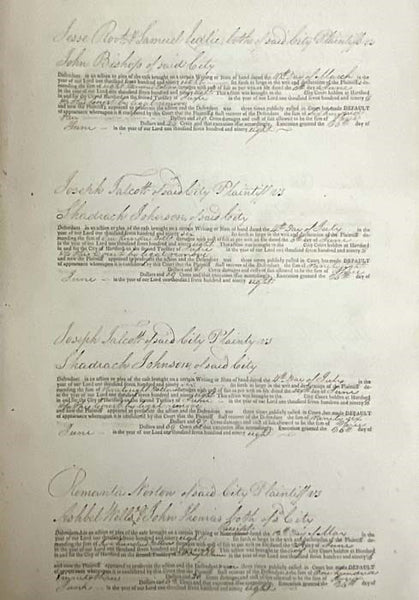 1798-1803 Hartford Default Ledger for City Courts, with ALS from Clerk Solomon Porter Laid In
