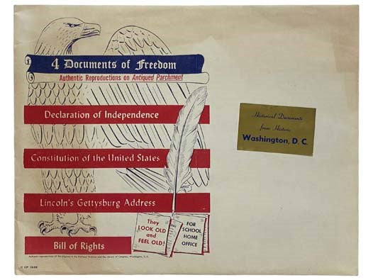 4 Documents of Freedom: Declaration of Independence; Constitution of the United States; Lincoln's Gettysburg Address; Bill of Rights (Authentic Reproductions on Antiqued Parchment)