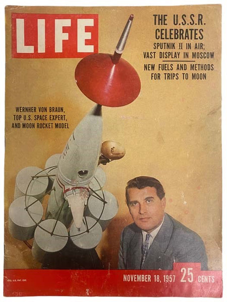 Life Magazine, November 18, 1957, Vol. 43, No. 21 [Werner von Braun Cover]