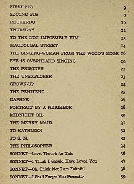 A Few Figs from Thistles: Poems and Sonnets