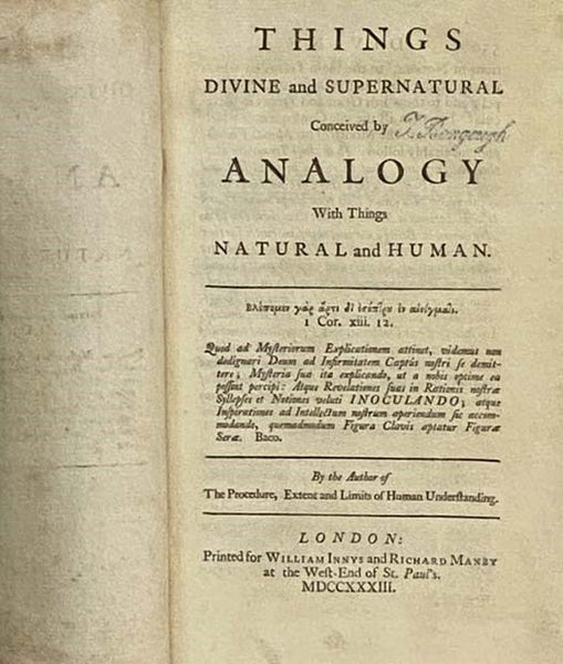 Things Divine and Supernatural Conceived by Analogy with Things Natural and Human.