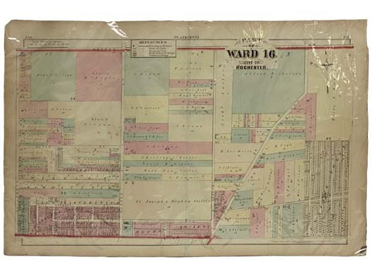 Unbound Two Page 1875 Map of Part of Ward 16 City of Rochester [New York]