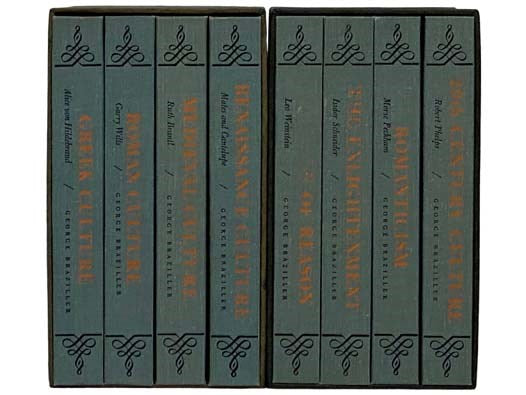 The Cultures of Mankind, in Eight Volumes: Greek Culture: The Adventure of the Human Spirit; Roman Culture: Weapons and the Man; Medieval Culture: The Image and the City; Renaissance Culture: A New Sense of Order; The Age of Reason: The Culture of the Se…