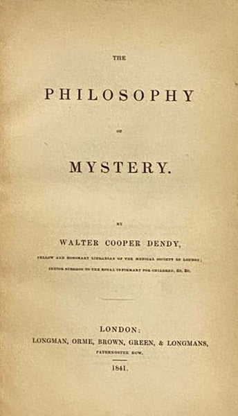 The Philosophy of Mystery.