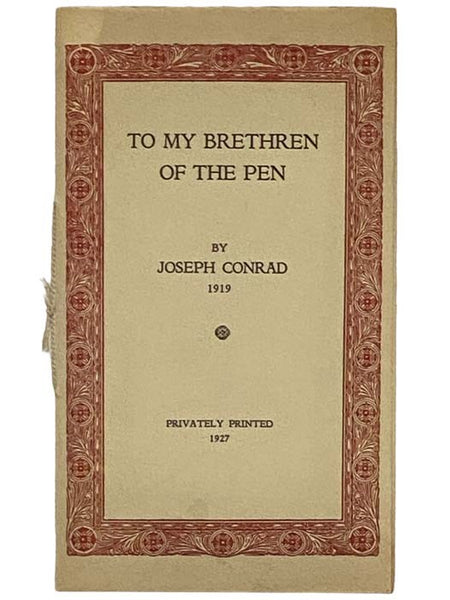 To My Brethren of the Pen