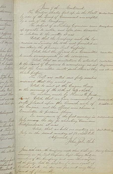 1850-60 Record Ledger of Hamilton Engine Company No. 4 of Chelsea, Massachusetts