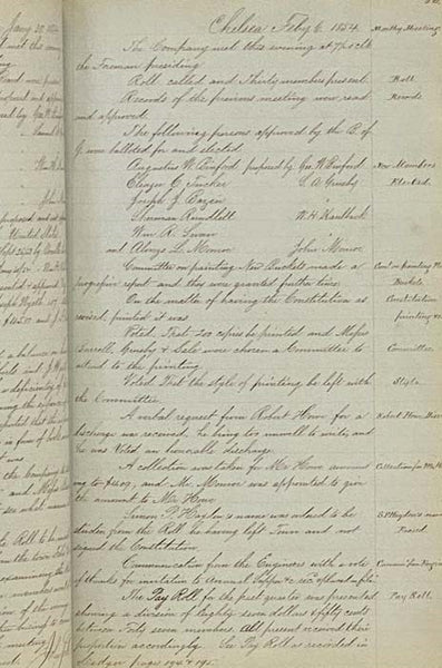 1850-60 Record Ledger of Hamilton Engine Company No. 4 of Chelsea, Massachusetts