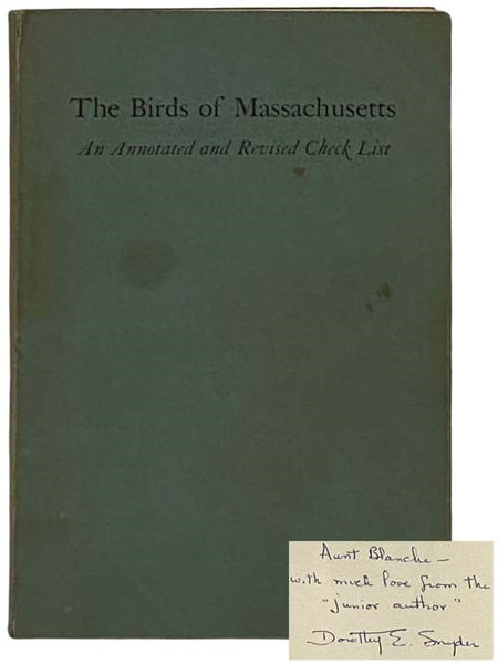 The Birds of Massachusetts: An Annotated and Revised Check List