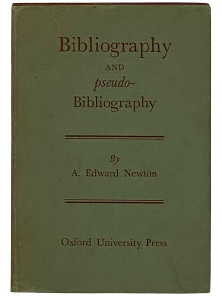 Bibliography and Pseudo-Bibliography (The A.S.W. Rosenbach Fellowship in Bibliography)