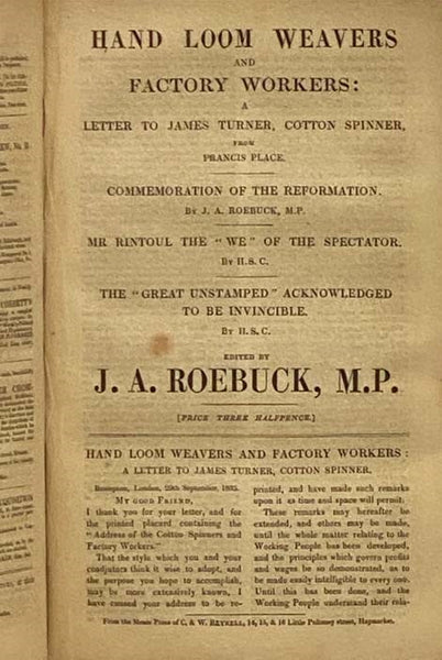 Pamphlets for the People Vol. I. [& II.]: On the Means of Conveying Information to the People, with an Appendix; A Letter to the Electors of Bath, on the Municipal Corporation Reform Bill, with a Postscript on the Conduct of Sir Robert Peel and Others, o…