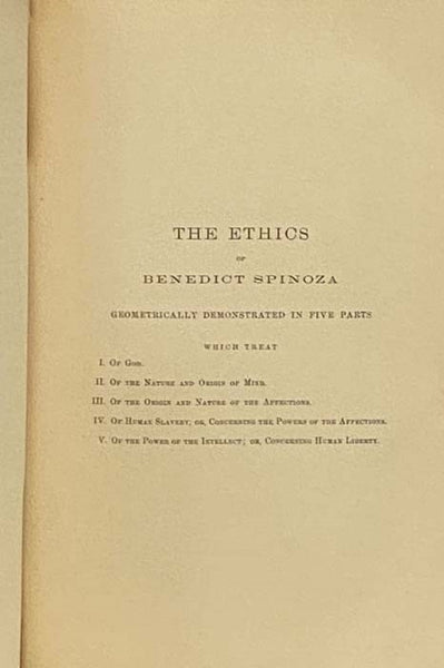 Spinoza and His Environment: A Critical Essay with a Translation of the Ethics