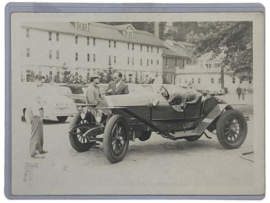 5 x 7 Black-and-White Photograph of Three Men with Vintage Automobile