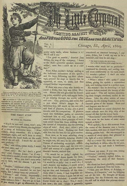 Little Corporal Magazine, November, 1868, Vol. 7, No. 5; January, 1869, Vol. 8; No. 1; July, 1869, Vol. 9; No. 1; January, 1870, Vol. 10; No. 1; Appleton's Journal; Saturday, January 1, 1870, Vol. III, No. 40