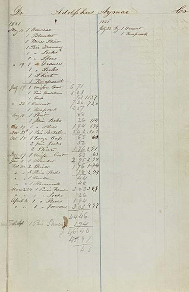 1861 American Civil War Manuscript Equipment Ledger: Clothing Book, Company K 12th Regiment. [Maine Volunteer Infantry]