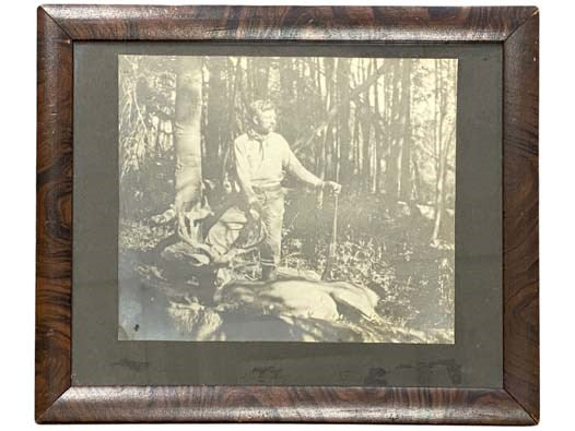 Silver Gelatin Photograph of Theodore Roosevelt Posed with a Rifle and a Buck